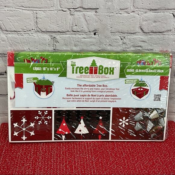 The Tree Box Decorative Christmas Tree Stand Cover Skirt Holiday Decor Cardboard - Picture 4 of 5